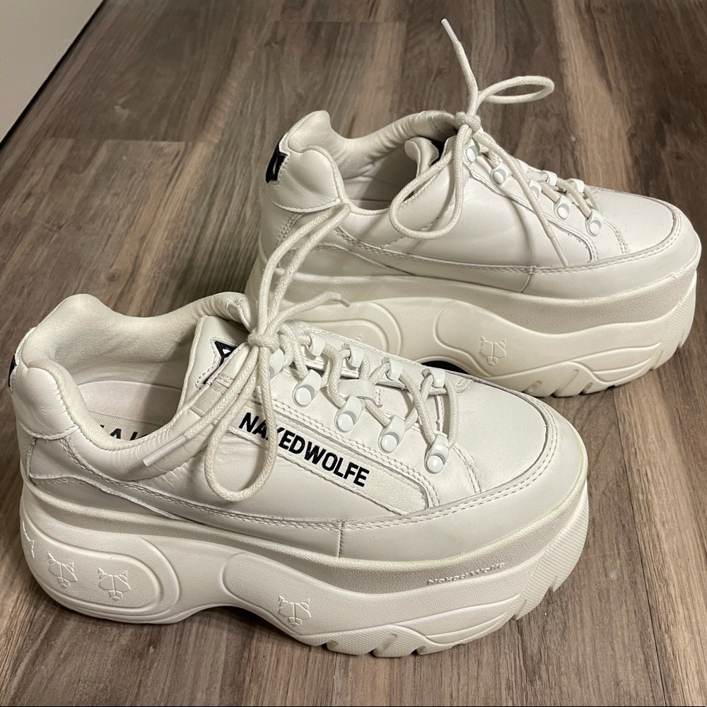 Naked Wolfe sporty white leather